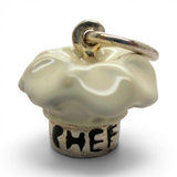 Sterling Silver & Enamel Chef Hat Charm for Bracelet Cook Cooking Gift Vintage