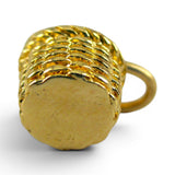 Sterling Silver Gold Vermeil Mini Grandma's Apple Basket Charm for Bracelet BCB