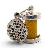 Sterling Silver What are Little Girls Made Of Charm for Bracelet Sugar & Spice