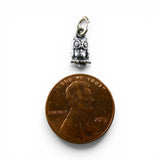 TINY Sterling Silver Owl Charm Miniature Small Finding Jewelry Making Mini