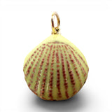 Sterling Silver Enamel Scallop Shell Charm for Bracelet Beach Vacation Jewelry