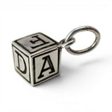 Sterling Silver ABC Block Charm for Bracelet Toddler Mom Gift Teacher Vintage
