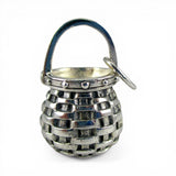 Sterling Silver Acorn Woven Basket Charm or Pendant Brown County Vintage 925