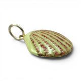 Sterling Silver Enamel Scallop Shell Charm for Bracelet Beach Vacation Jewelry