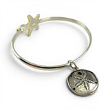 Sterling Silver Gold Vermeil Starfish Bangle Charm Bracelet Beach Jewelry New