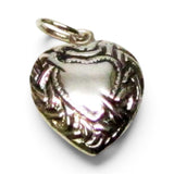 Sterling Silver Puffy Pierced Heart Charm for Bracelet Cupid's Arrow of Love 39