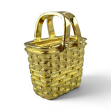 Gold Vermeil on Sterling Silver Tote Bag Shopping Basket Charm for Bracelet BCB