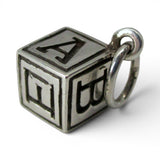 Sterling Silver ABC Block Charm for Bracelet Toddler Mom Gift Teacher Vintage