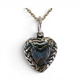 Sterling Silver Puffy Heart Charm for Bracelet Cupids Arrow Pierced Vintage 17