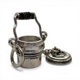 Sterling Silver Coal Miner's Lunch Bucket Charm for Bracelet Mining Gift Pail
