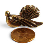 Art Nouveau Dove Brass Pin