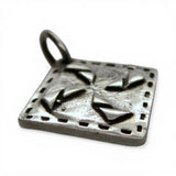 Sterling Silver See Saw Quilt Pattern Charm for Bracelet Quilting Jewelry Gift
