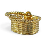 Sterling Silver Gold Vermeil Flower Girl Basket Charm for Bracelet Small Pendant