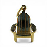 Sterling Silver Gold Vermeil Adirondack Chair Charm for Bracelet Vacation Gift