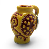 Sterling Silver Enamel Yellow Redware Pitcher Charm for Bracelet Vintage Mini