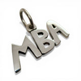 Sterling Silver MBA Charm for Bracelet Masters Business Graduation Gift Grad