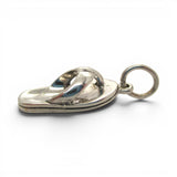 Sterling Silver or Pink Enamel Flip Flop Charm for Bracelet Summer Beach Jewelry