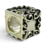 Sterling Silver Box Charm Adapter Bead Hanger for Traditional Charms Converter