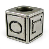 Sterling Silver Love Block Charm Bead for Bracelet European Style Vintage New