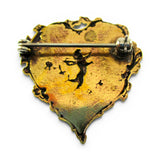 Cupid in Heart Brass Pin