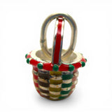 Sterling Silver Enamel Mother's Day Basket Charm for Bracelet Mom Colorful BCB