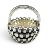 Sterling Silver Mini Granny Basket Charm for Bracelet Brown County BCB