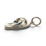 Sterling Silver or Pink Enamel Flip Flop Charm for Bracelet Summer Beach Jewelry