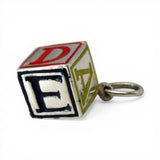 Sterling Silver Enamel Alphabet Block Charm for Bracelet ABC Toy New Mom Gift