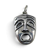 Sterling Silver Comedy Tragedy Mask Charm or Pendant Drama Actor Actress Gift