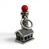 Sterling Silver Red Top Lighthouse Charm for Bracelet Shining Light Vintage New