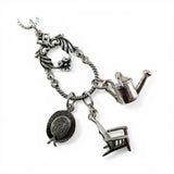 Sterling Silver Beach Sea Charms Holder Necklace Watering Can Chair Summer Hat