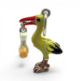 Sterling Silver Stork & Baby Charm for Bracelet New Mom Gift Grandma New Old