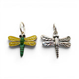Sterling Silver or Enamel Dragonfly Charm for Bracelet Insect Jewelry Vintage