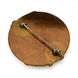 Art Nouveau Lady with Flowers Brass Pin