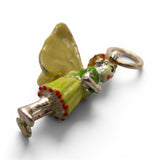 Sterling Silver Enamel Girl Fairy Charm for Bracelet Gardening Gift Vintage New