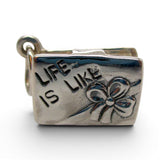 Sterling Silver Life is Like a Box of Chocolates Charm for Bracelet Gift for Mom