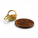 Sterling Siver Gold Vermeil Mini Flower Basket Bracelet Charm Flower Girl Gift