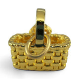 Gold Vermeil Sterling Silver Bee Meadow Basket Charm for Bracelet Brown County