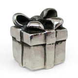 Sterling Silver Gift Wrapped Box Charm for Bracelet Present Bow Vintage New