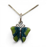 Sterling Silver Enamel Butterfly Charm for Bracelet Blue Green Pink Magenta New