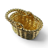 Sterling Silver Gold Vermeil Flower Girl Basket Charm for Bracelet Small Pendant