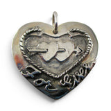 Sterling Silver Forever and Ever Heart Pendant for Necklace Commitment Gift Love