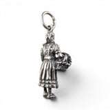 Sterling Silver Dorothy & Toto in a Basket Oz Charm for Bracelet Vintage New