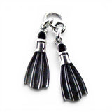 Sterling Silver Swim Fins Charm for Bracelet Scuba Diver Gift Vacation Jewelry
