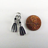 Sterling Silver Swim Fins Charm