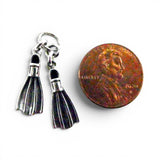 Sterling Silver Swim Fins Charm for Bracelet Scuba Diver Gift Vacation Jewelry