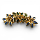 Vintage Juliana Goldtone Brooch with Blue & Green Navette Rhinestones