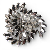Kramer New York 1950s Silver Tone Clear Rhinestone Brooch Signed Vintage Bridal