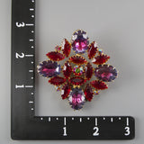 Vintage Juliana Brooch with Red, Purple, Pink Givre AB Glass Rhinestones