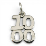 Sterling Silver 1000 Charm for Bracelet Track & Field Runner Gift 1000m Race